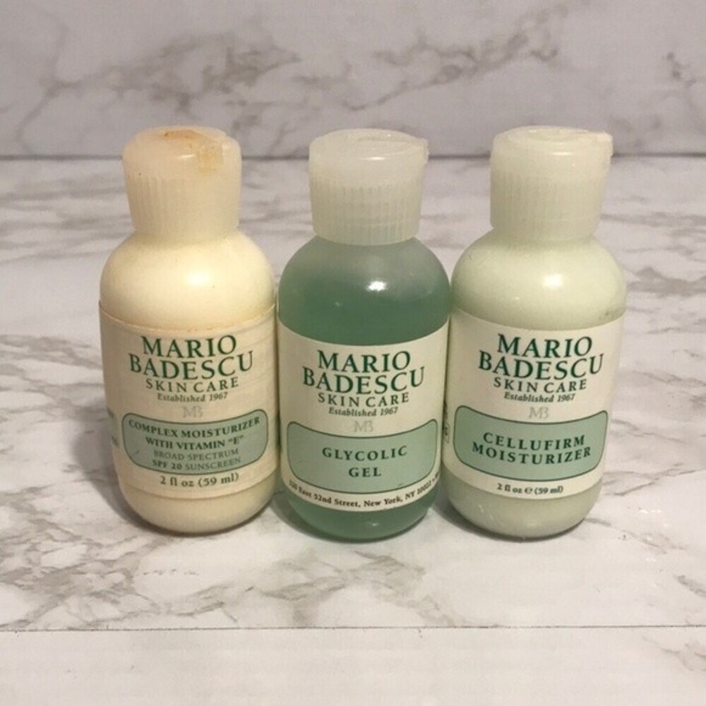 Mario badescu skincare travel size 
Cellufirm , glycolic gel and complex moist